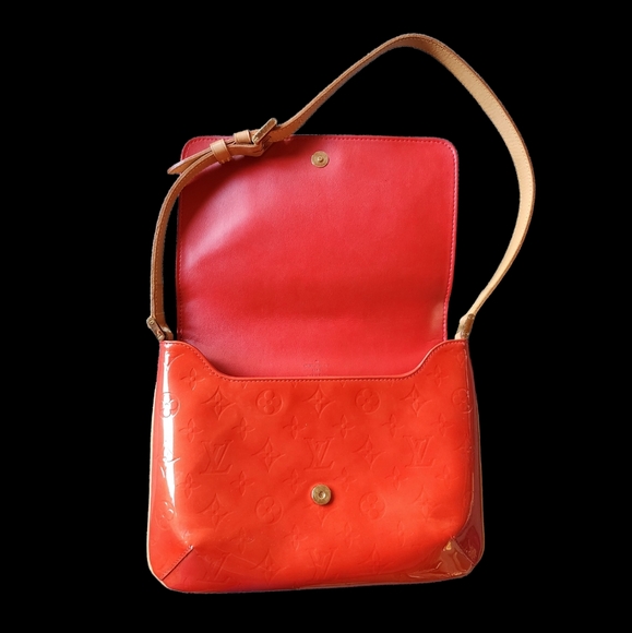 Louis Vuitton Red Vernis Shoulder Strap Vachetta Adjustable Bag Purse Clutch - Picture 9 of 13